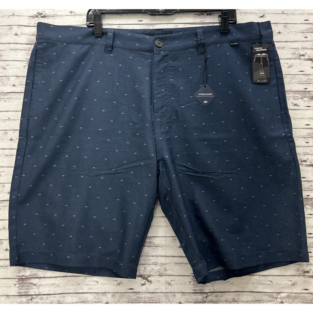 Travis Mathew Shorts Men 42x10 Blue Performance Golf Upwardly Mobile Hybrid